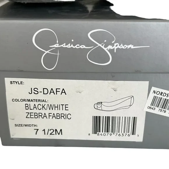 Jessica Simpson Black White Zebra Fabric Wedge Sz 7.5 Kitten Heel Buckle JS-DAFA - Picture 9 of 10